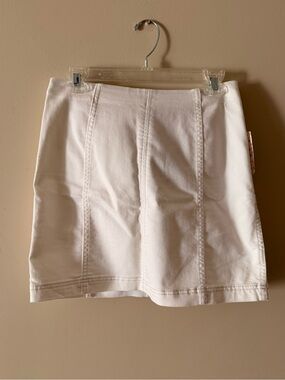 Free People White Panel-Seamed Mini Skirt
